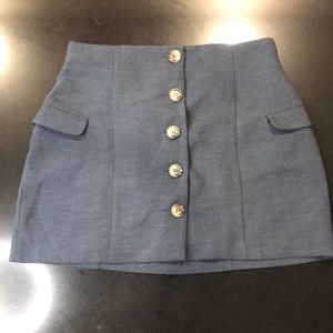 Blue mod style mini skirt